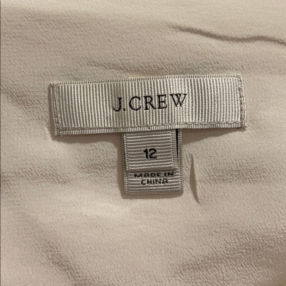 J. Crew White Silk Blouse with Black Trim - Picture 2 of 3